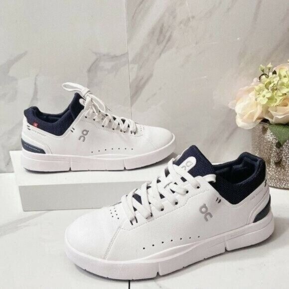 On Cloud THE ROGER Advantage Tennis Sneaker Running Shoe White Blue Mens US 14 - Picture 1 of 8